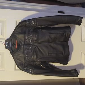 Female Size Large (Black) Motorcycle Jacket with reflective skull pattern